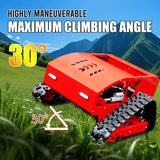 MMS Remote Control Track 21.65" Lawn Mower With 9HP 224cc Gas Engine, One-Hand Control Remote， Adjustable Cutting Height Robotic Lawn Mower for Slopes, Orchards & Commercial Landscaping