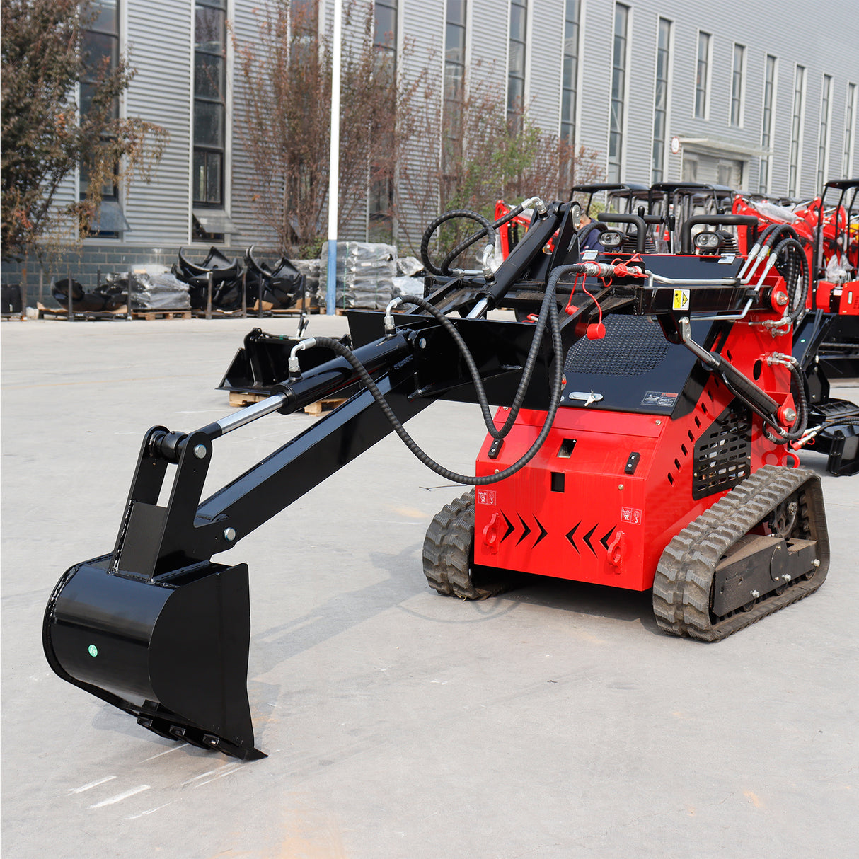 Backhoe Attachment for Mini Skid Steer Loader 12'' Bucket Width Digger Attachment