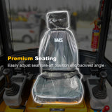 MMS 1.5 Ton Mini Excavator 13.5HP B&S EPA Gas Engine, Swing Boom, Hydraulic Pilot Control, Enclosed Cab, Adjustable Seat, Safety Light