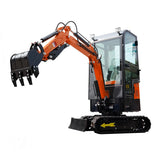 MMS Mini Excavator 1 Ton Crawler Digger With Closed Cab 13.5HP Gasoline Egnine Excavator