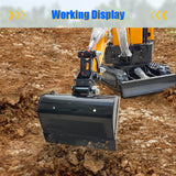 Mini Excavator 500mm Flat Bucket Attachments, 20" No Teeth Backhoe Attachments, Digging Bucket Accessories for Loading Sand, Soil, Cleaning Ditch