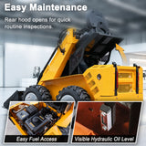 MMS Ride-on Mini Skid Steer Loader, 13.5HP 420CC RATO Gasoline Engine, MS950W Wheel Loader for Farms Landscaping