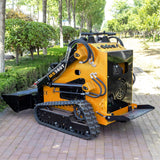 Mini Skid Steer Loader with 46 inch Bucket, 22HP Multifunction Stand-On Crawler Skid Steer Machine, Hydraulic Drive Compact Track Loader