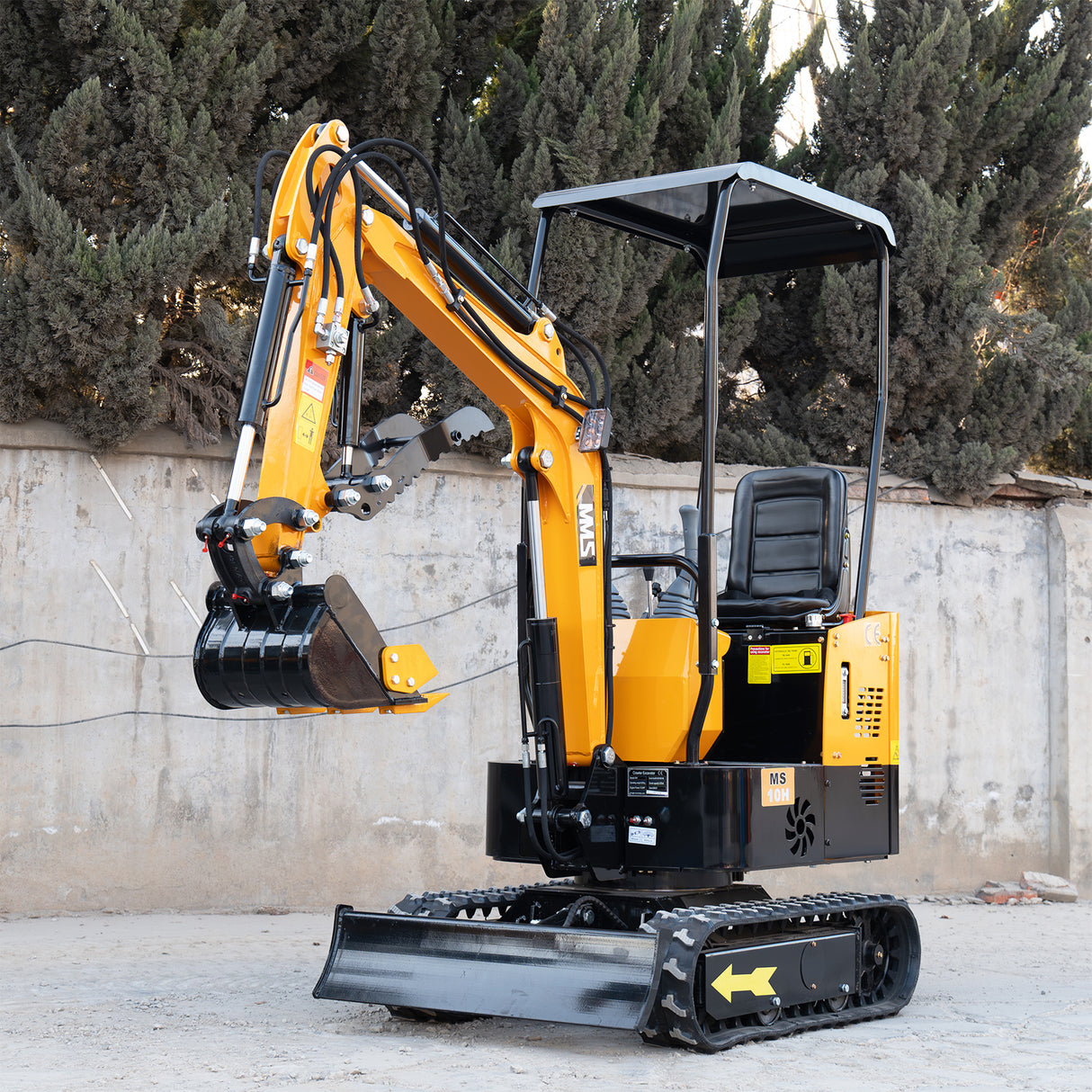 MMS 1 Ton Mini Excavator 13.5HP 420CC EPA GAS Engine, Hydraulic Thumb, Mini Trencher Digger Machine MS10H