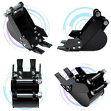 Mini Excavator Bucket 7.78in Excavator Attachments,MMS 200mm Narrow Digging Buckets, Hole Diameter 0.98in, Center Wheelbase 3.54in, with Metal Teeth