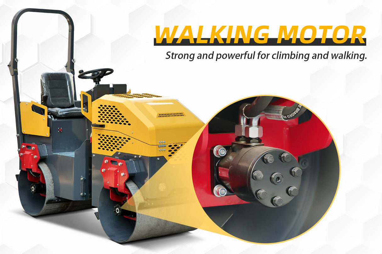 MMS 1 Ton Vibratory Road Roller, EPA Gasoline Ride-on Asphalt Compactor