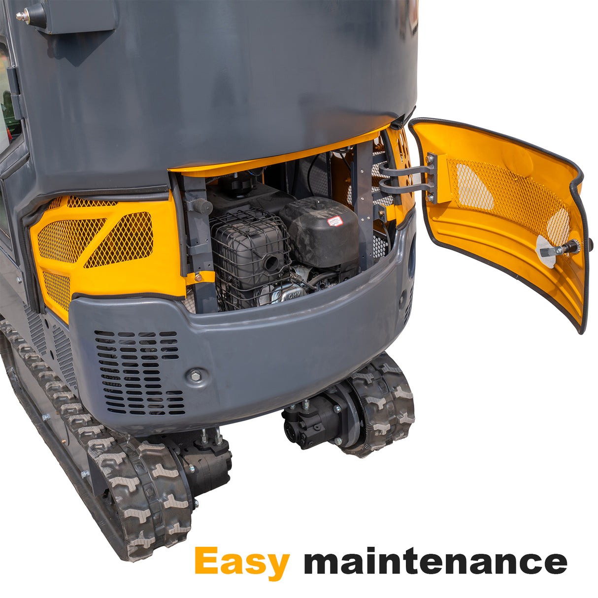 MMS 1.5 Ton Mini Excavator 13.5HP B&S EPA Gas Engine, Swing Boom, Hydraulic Pilot Control, Enclosed Cab, Adjustable Seat, Safety Light