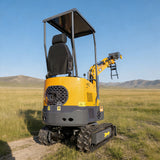 MMS 1.2 Ton Pro Mini Excavator, 13.5HP B&S EPA Gas Engine, Swing Boom, Adjustable Seat, Hydraulic Thumb, Safety Light, MS12P with Grabber, Quick Hitch and Skeleton Bucket