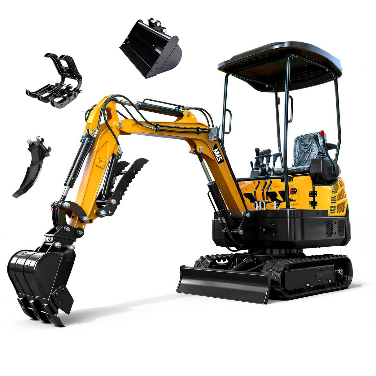 1.5 Tons Crawler Mini Excavator Hydraulic Pilot Control Mini Digger 13.5 HP Briggs & Stratton Gasoline Small Digger MS15PRO