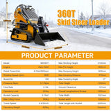 MMS New Mini Skid Steer Loader MS360T, 13.5HP 420cc RATO GAS Engine Stand-on Crawler Loader, Foldable Pedals Track Loader