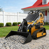 MMS New Mini Skid Steer Loader MS360T, 13.5HP 420cc RATO GAS Engine Stand-on Crawler Loader, Foldable Pedals Track Loader
