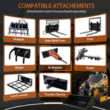 MMS New Mini Skid Steer Loader MS360T, 13.5HP 420cc RATO GAS Engine Stand-on Crawler Loader, Foldable Pedals Track Loader