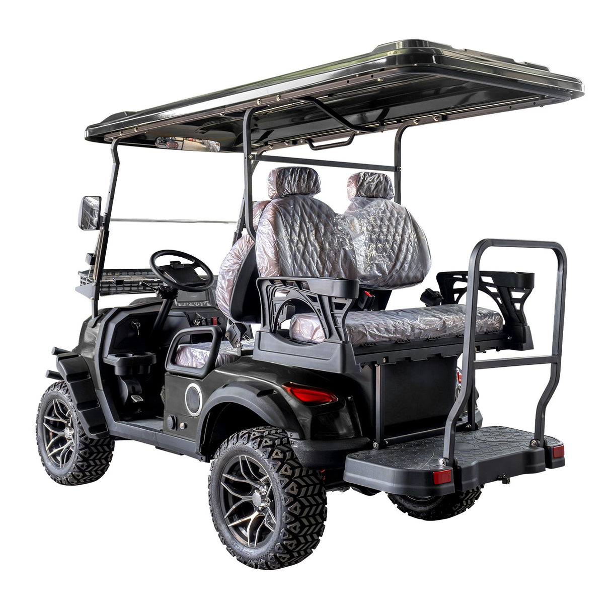 MMS 4P 60V Electric Golf Cart with 5KW Motor, 20 MPH Top Speed, 44 Miles Range, Ages 16 and Up, Advanced Suspension, Rear &Front Storage, LCD Display