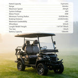 MMS 4P 60V Electric Golf Cart with 5KW Motor, 20 MPH Top Speed, 44 Miles Range, Ages 16 and Up, Advanced Suspension, Rear &Front Storage, LCD Display