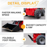 Mini Wheel Skid Steer Loader, 22HP Stand-on Skid Steer Loader with Extra 12" Backhoe Straight Digger Bucket, EPA Gasoline Engine, for Warehouses, Engineering, Farms, Gardens and Parks