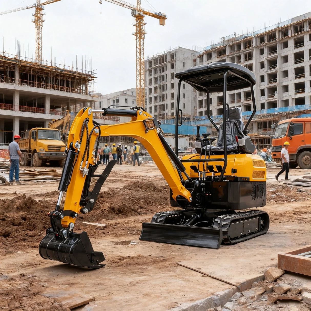 MMS 2 Tons Mini Excavator 16HP Kubota Diesel Engine Hydraulic Pilot Control Crawler Trencher Digger