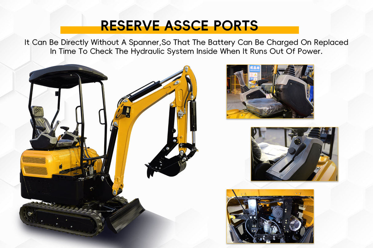 MMS 2 Tons Mini Excavator 16HP Kubota Diesel Engine Hydraulic Pilot Control Crawler Trencher Digger