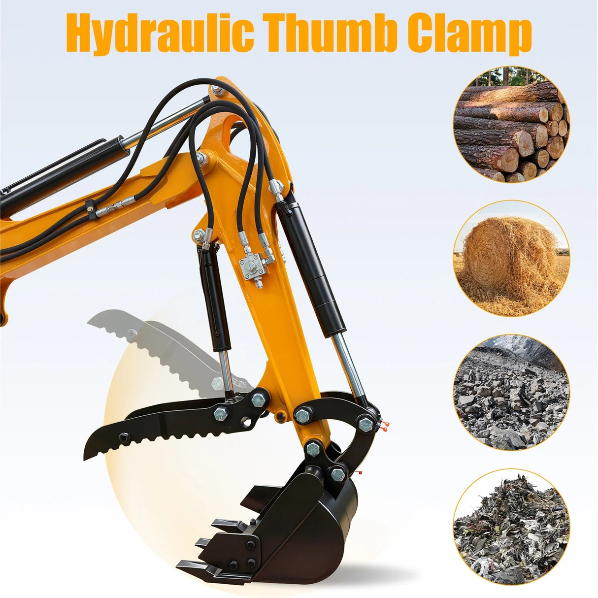 MMS 1.2 Ton Mini Excavator MS12 Crawler Trencher Digger Machine with 13.5HP Gas Engine with Quick Hitch Skeleton Shovel