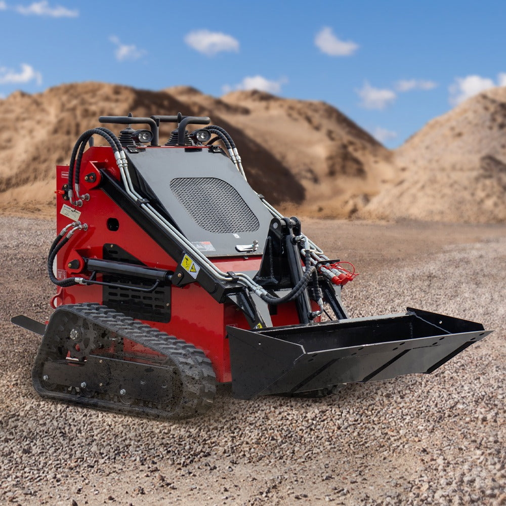 MMS 23HP Mini Skid Steer Loader with Bucket Dual Cylinder 627cc B&S Engine Stand-On Track Loader