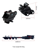 8pcs Mini Excavator Attachments Narrow Bucket, Ripper, Rake Auger, Grapple, Quick Hitch, Screening Bucket Excavator Accessories Kit