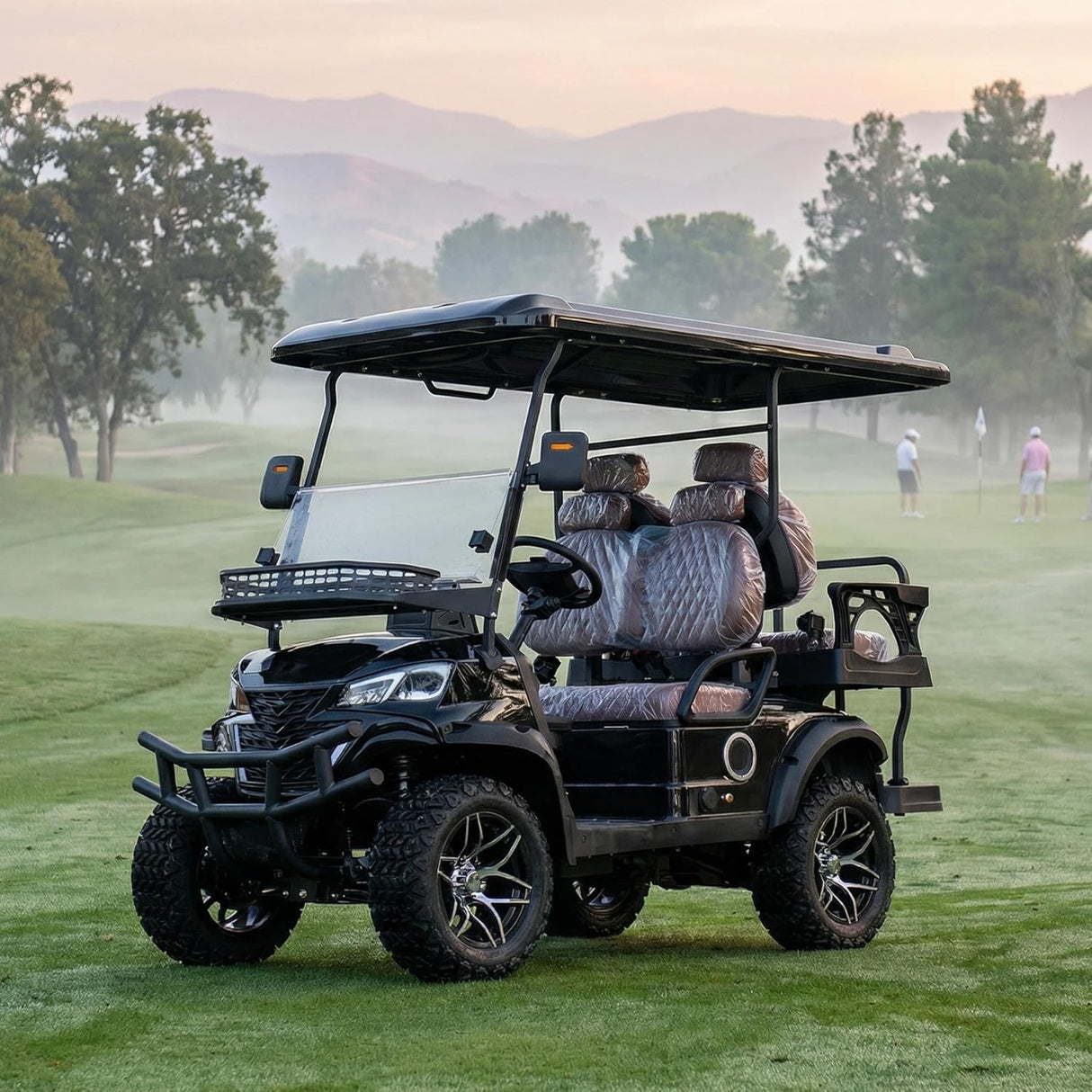 MMS 4P 60V Electric Golf Cart with 5KW Motor, 20 MPH Top Speed, 44 Miles Range, Ages 16 and Up, Advanced Suspension, Rear &Front Storage, LCD Display
