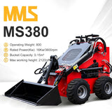 Mini Wheel Skid Steer Loader, 22HP Stand-on Skid Steer Loader with Extra 12" Backhoe Straight Digger Bucket, EPA Gasoline Engine, for Warehouses, Engineering, Farms, Gardens and Parks