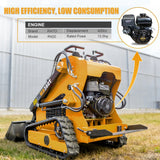 MMS New Mini Skid Steer Loader MS360T, 13.5HP 420cc RATO GAS Engine Stand-on Crawler Loader, Foldable Pedals Track Loader